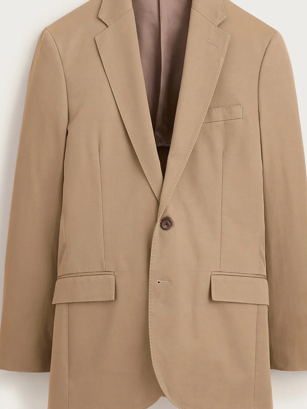 J Crew Ludlow slim fit cotton chino tan suit coat